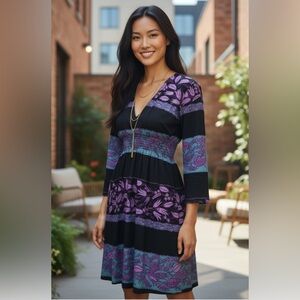 AKA NEW YORK Purple and Black dress